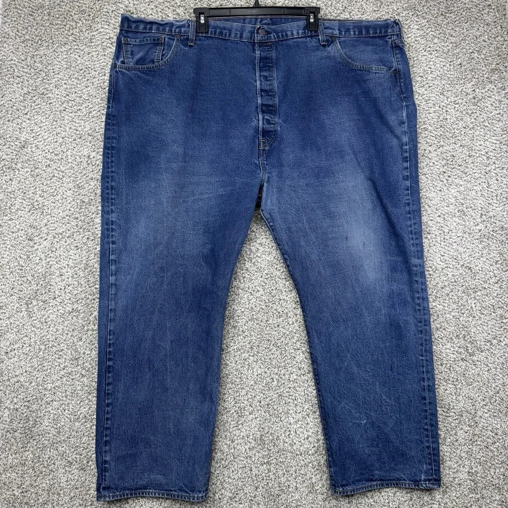 Levi's 501 Jeans Men's 54x29‎ Blue Med Wash Classic Straight Button Fly Big Tall